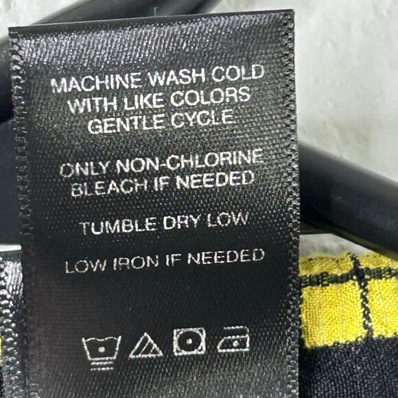 Ali Miles Wearable Art Asymmetric Tunic Citron 2X Crinkle Striped Button Blouse - Picture 12 of 13